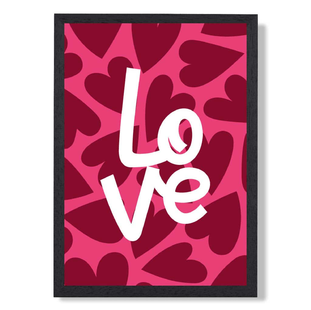 Hearts of love art print artze wall art uk