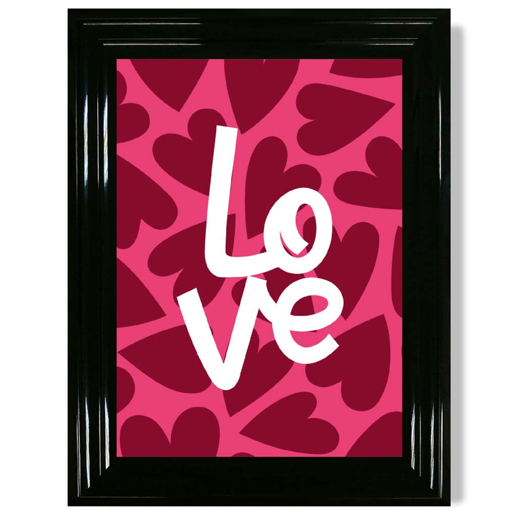 Hearts of Love print in Black Glossy Frame