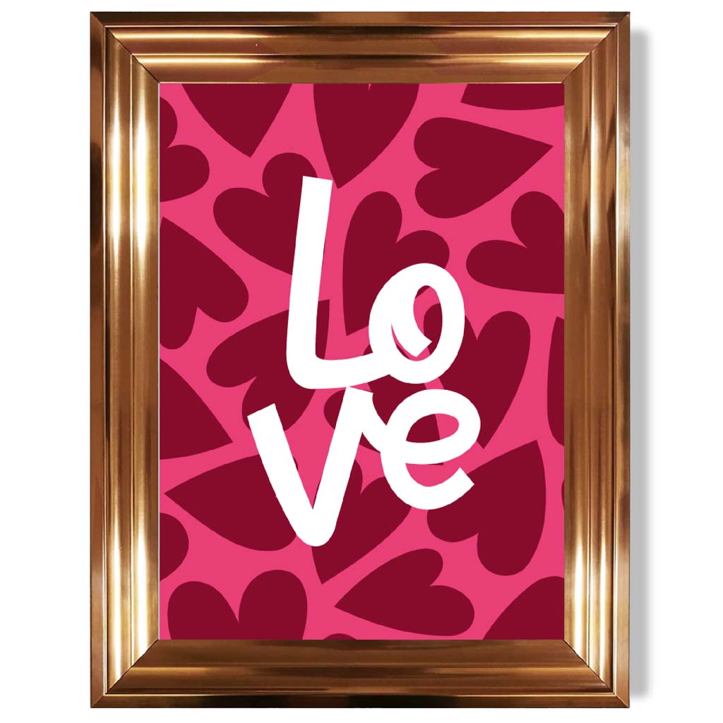 Hearts of Love print in Copper Glossy Frame