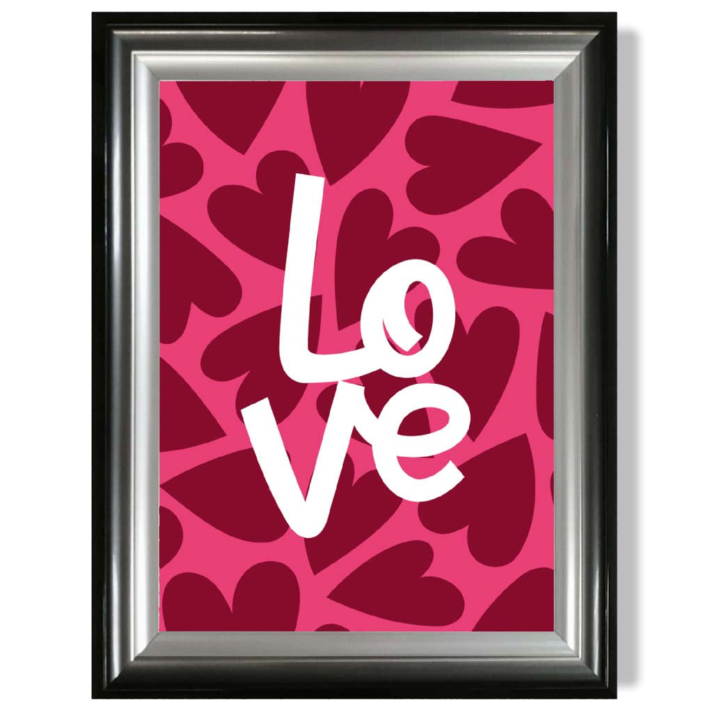 Hearts of Love print in Gradient Glossy Frame