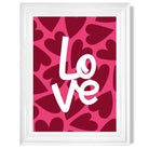 Hearts of Love print in White Glossy Frame