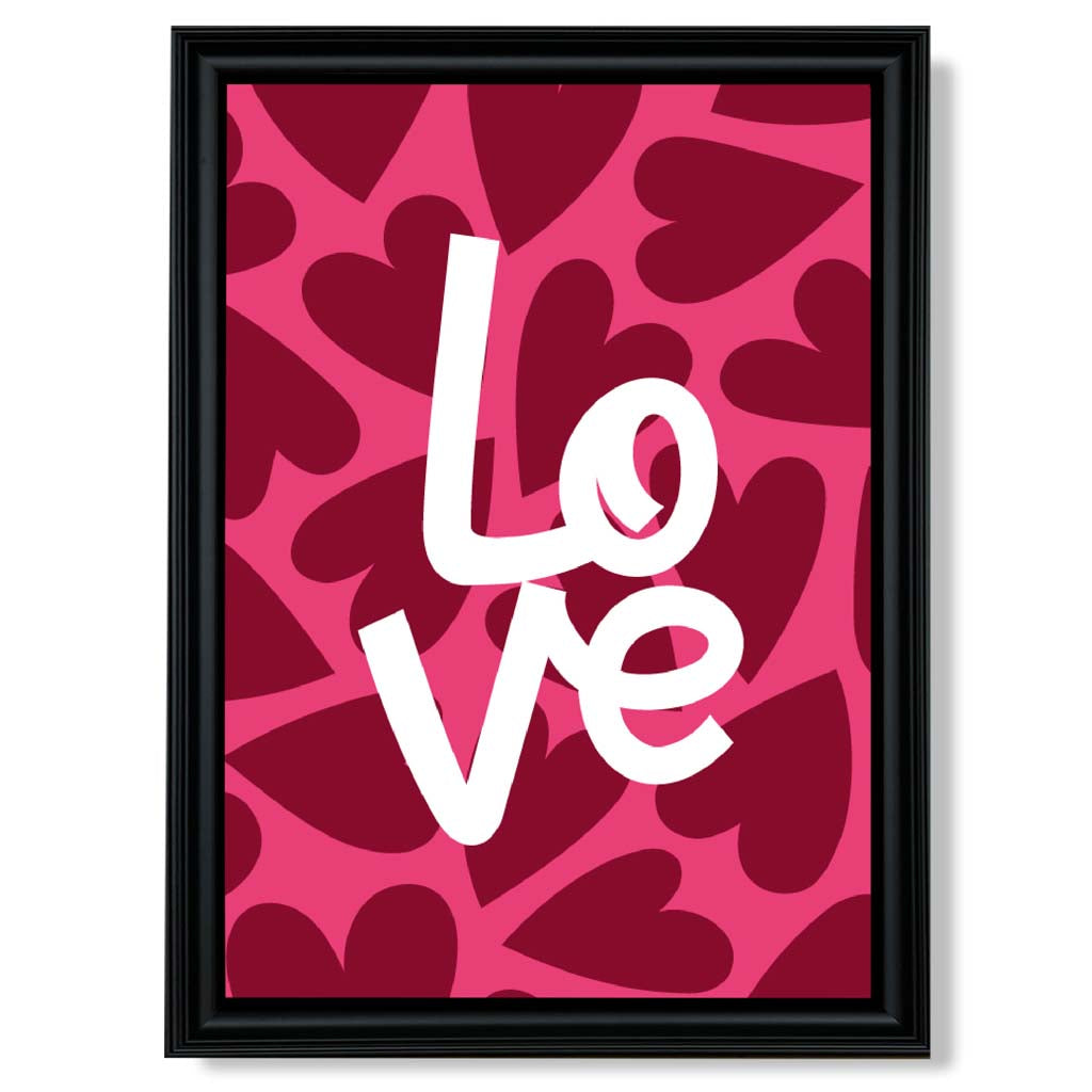 Hearts of Love print in Black Scoop Frame