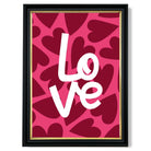 Hearts of Love print in Black and Gold Frame