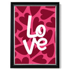 Hearts of Love print in Black and silver Frame