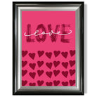 Love with Hearts Pink print in Gradient Glossy Frame