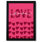 Love with Hearts Pink print in Black Scoop Frame