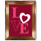 Love Quote Heart print in Copper Glossy Frame