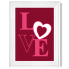 Love Quote Heart print in White Glossy Frame