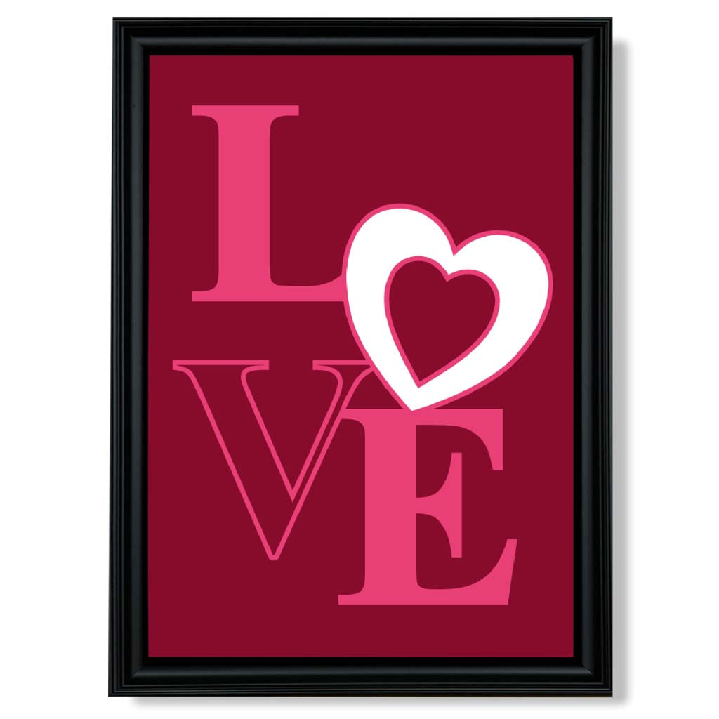 Love Quote Heart print in Black Scoop Frame