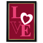 Love Quote Heart print in Black and Gold Frame