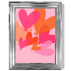 Pink Colourful Heart Balloons print in Chrome Glossy Frame