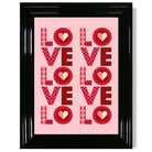 Retro Patterned Lots of LOVE  print in Black Glossy Frame