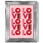 Retro Patterned Lots of LOVE  print in Chrome Glossy Frame