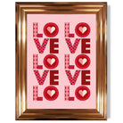 Retro Patterned Lots of LOVE  print in Copper Glossy Frame