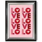 Retro Patterned Lots of LOVE  print in Gradient Glossy Frame