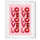 Retro Patterned Lots of LOVE  print in White Glossy Frame