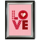 Retro Patterned LOVE  print in Gradient Glossy Frame