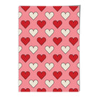 Retro Patterned Hearts Wall Art Print