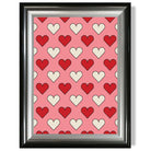 Retro Patterned Hearts print in Gradient Glossy Frame