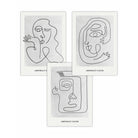 Picasso Style Grey Abstract Faces Wall Art Prints