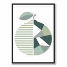 Geometric Fruit Poster of an Orange in Sage green