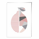 Geometric Fruit Poster of a Lemon in Blush Pink Grey