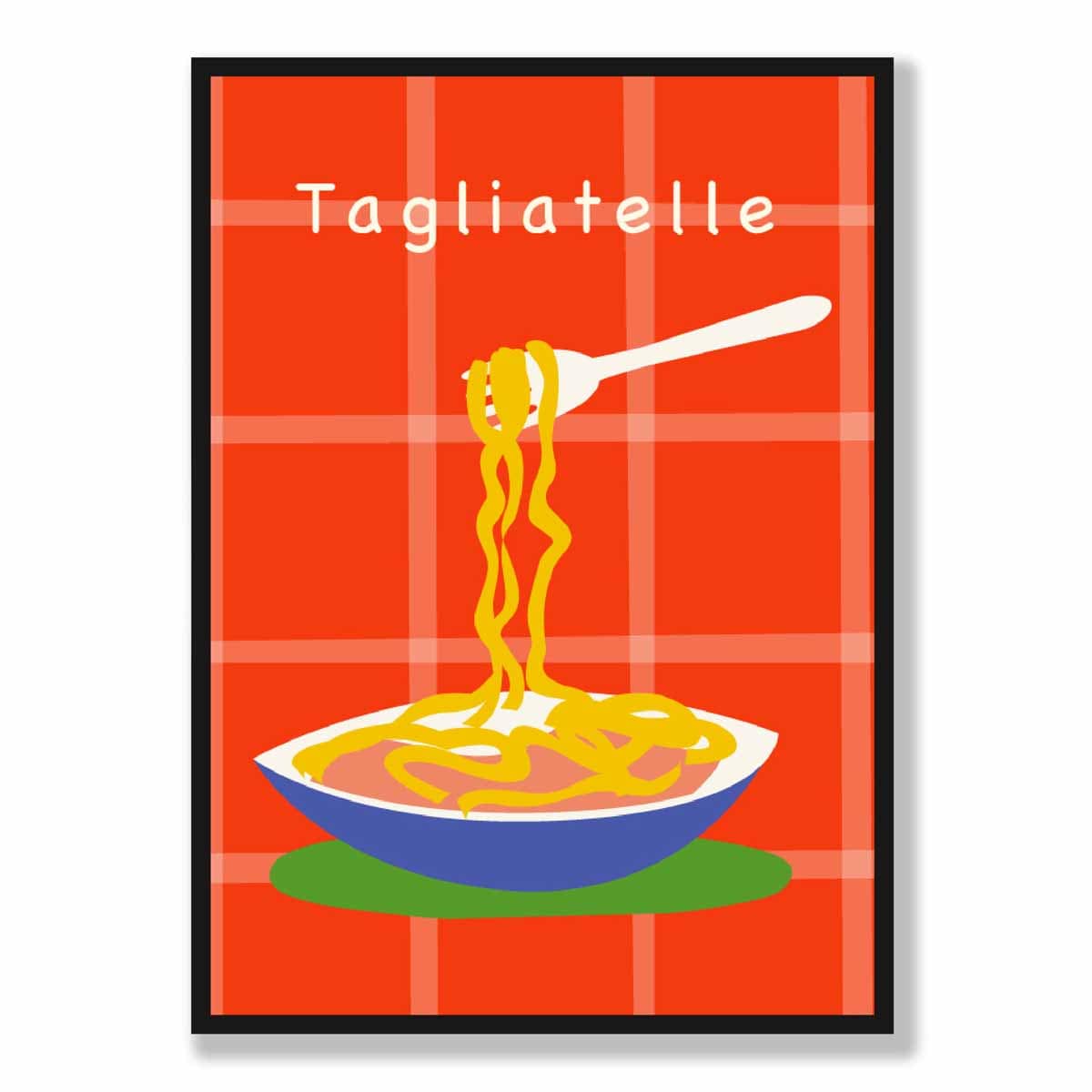 Kitchen Poster Quote Tagliatelle in Red