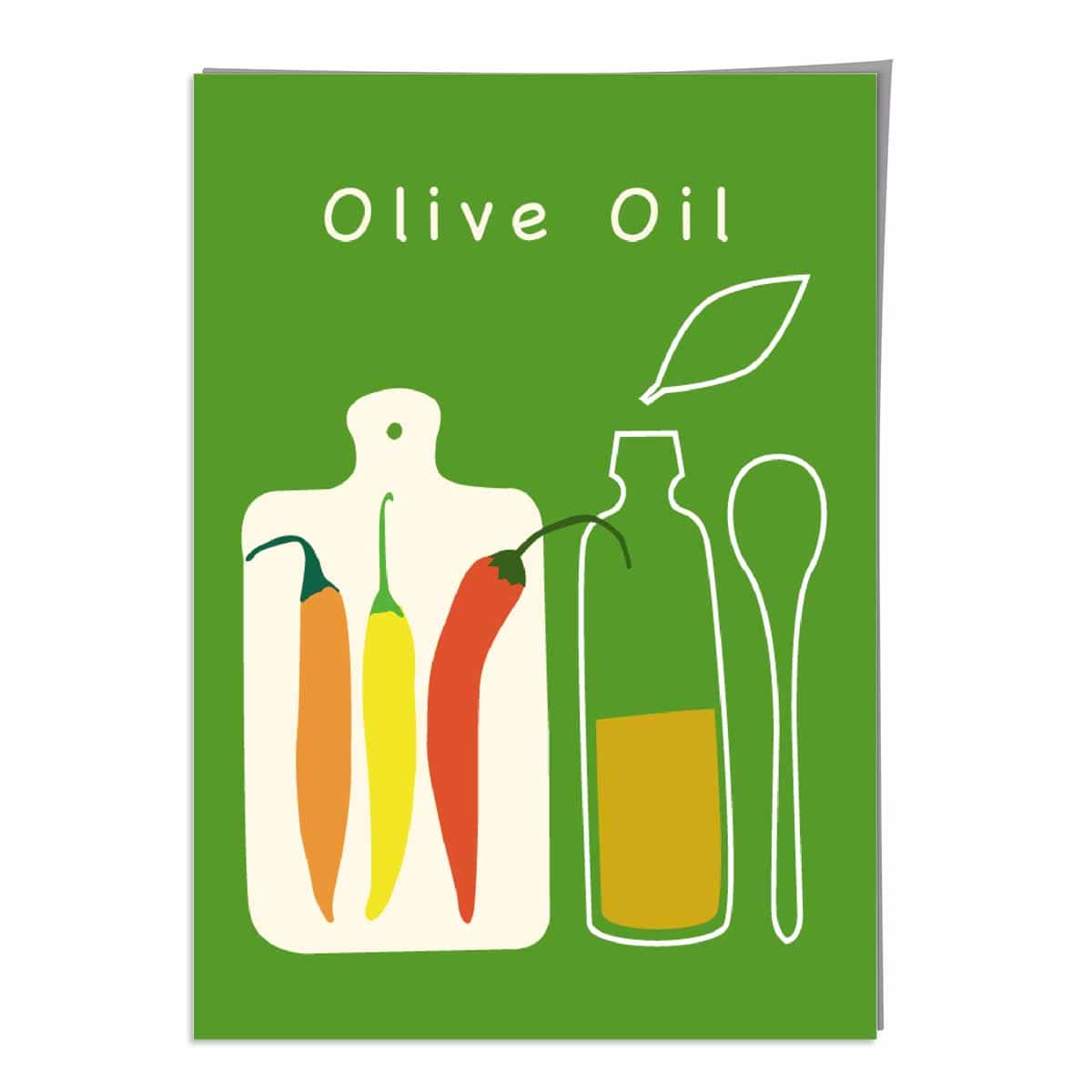 Kitchen Poster Quote Olive Oil in Green