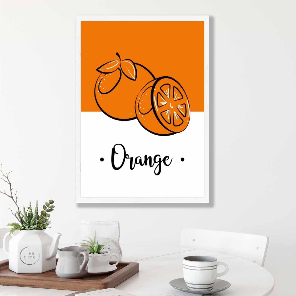 Sketch Fruit Poster of Oranges in Orange