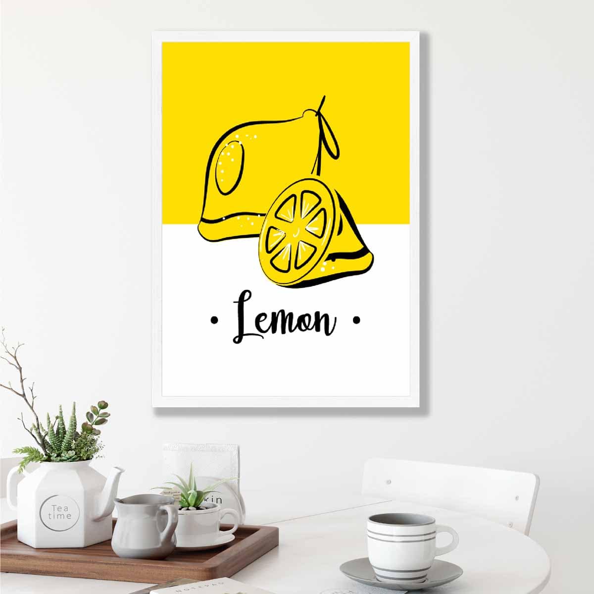 Sketch Fruit Poster of Lemons in Yellow
