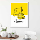 Sketch Fruit Poster of Lemons in Yellow