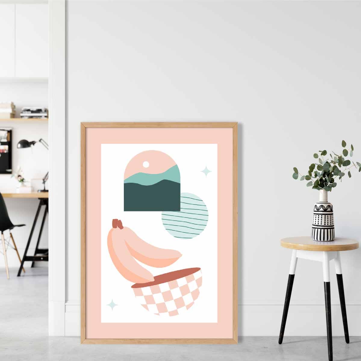 Boho Kitchen Pastels Pink Blue Poster No 3