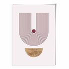 Mid Century Modern Geometric Print No 2 Red and Gold