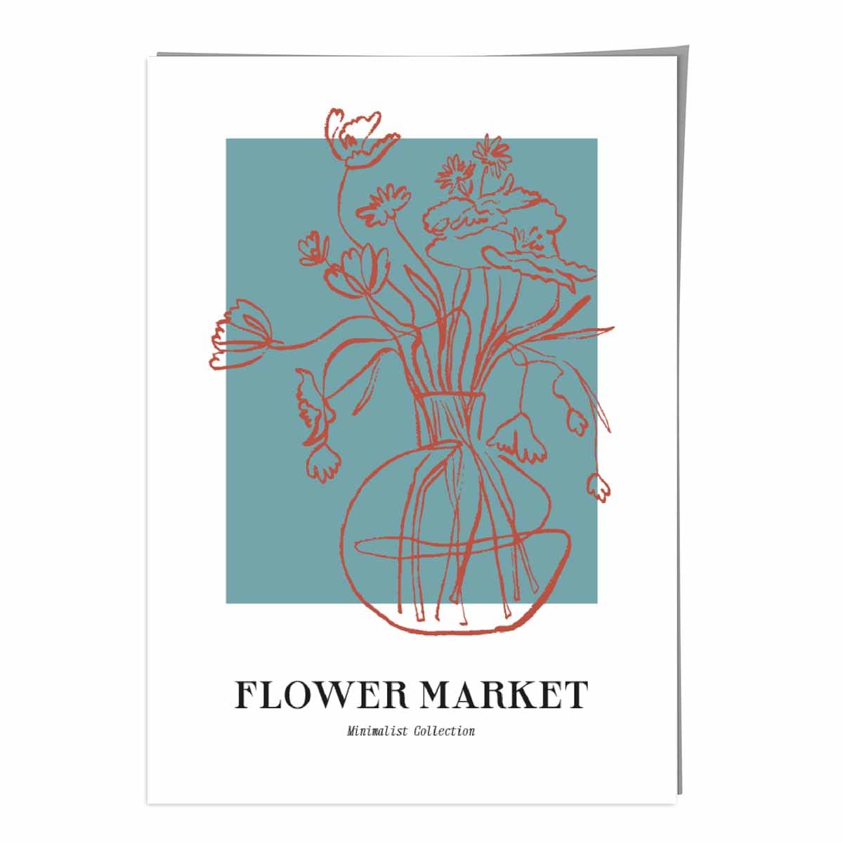 Flower Market Minimalist Poster Collection No 1 in Blue