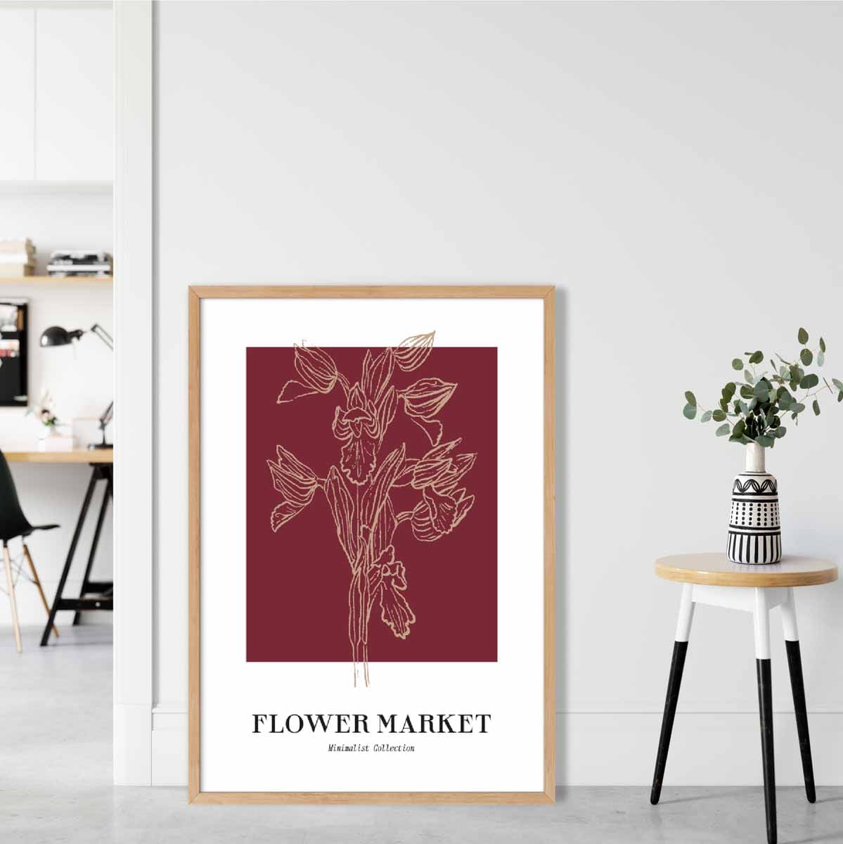 Flower Market Minimalist Poster Collection No 2 in Red