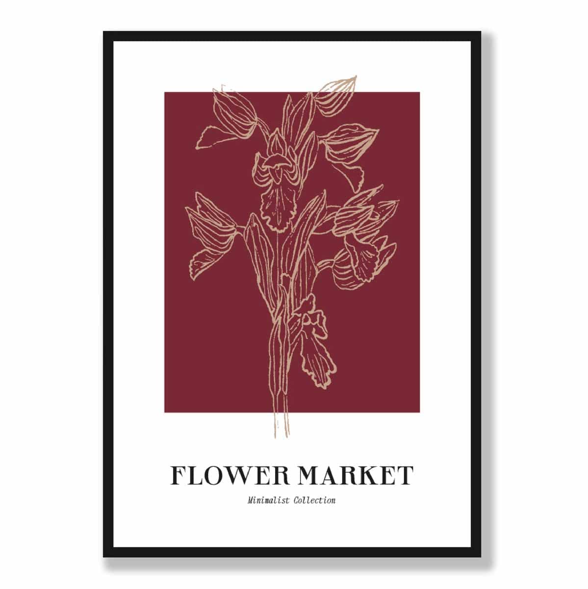 Flower Market Minimalist Poster Collection No 2 in Red