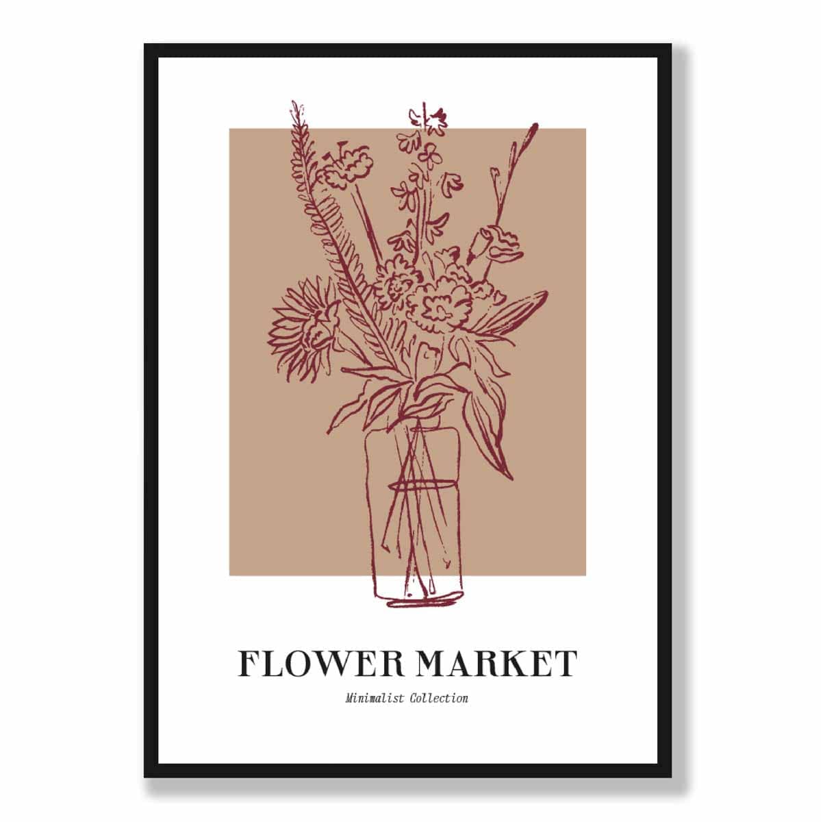 Flower Market Minimalist Poster Collection No 3 in Beige