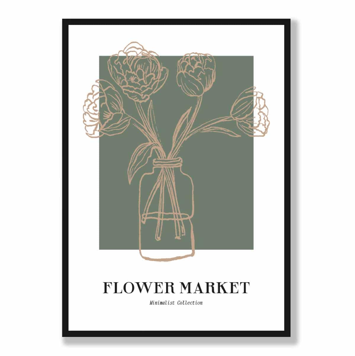 Flower Market Minimalist Poster Collection No 5 in Green