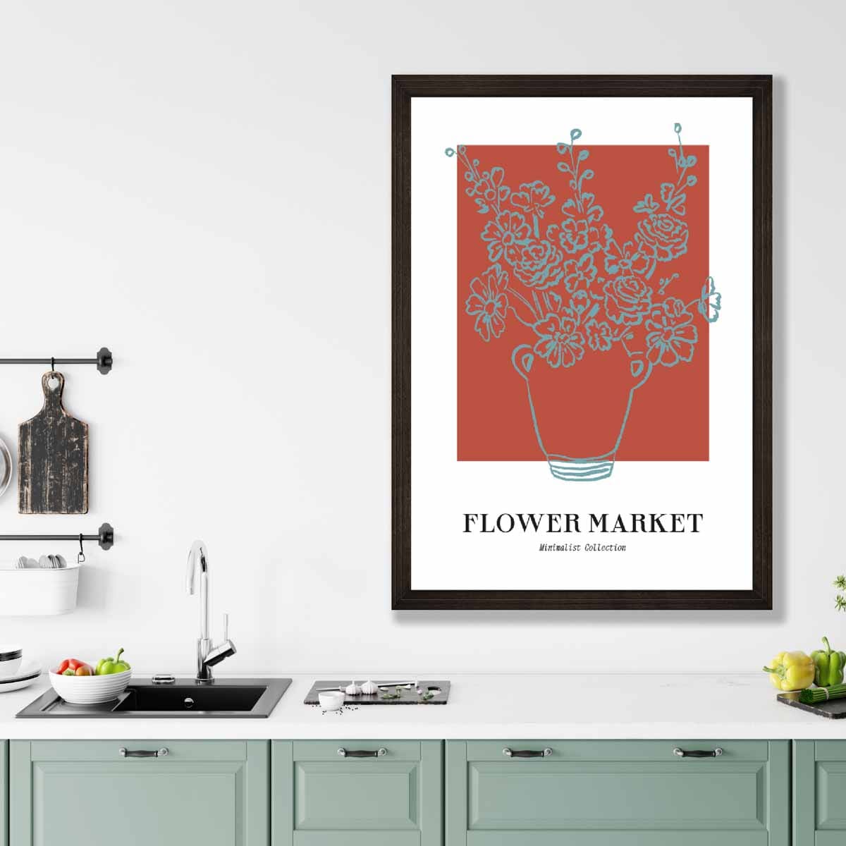 Flower Market Minimalist Poster Collection No 6 in Orange