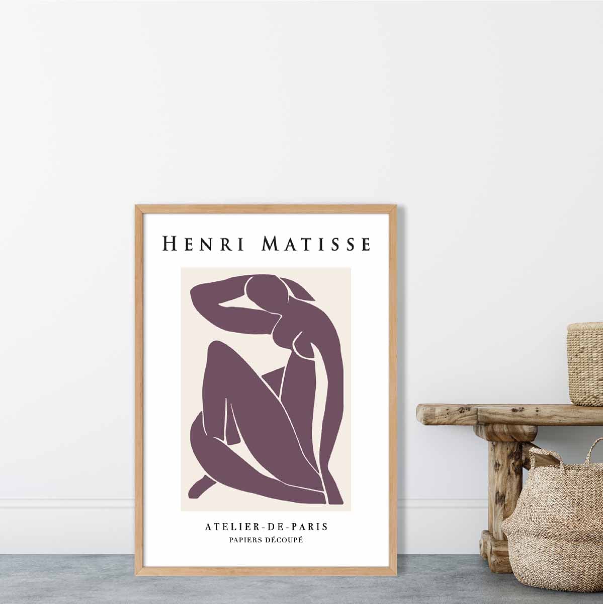 Henri Matisse Female Nude Poster in Purple