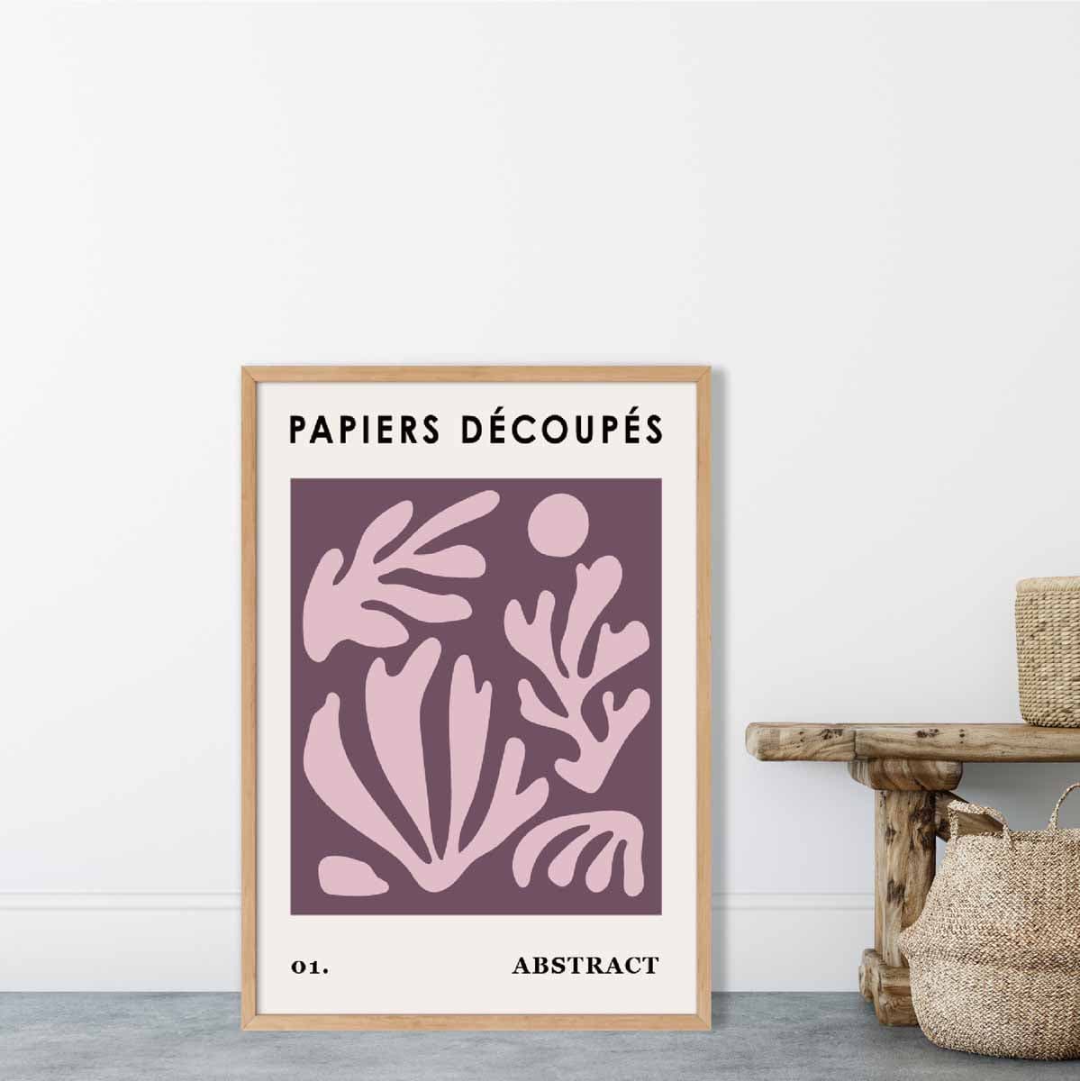 Papiers Decoupes Poster Abstract No 1 in Purple and Pink