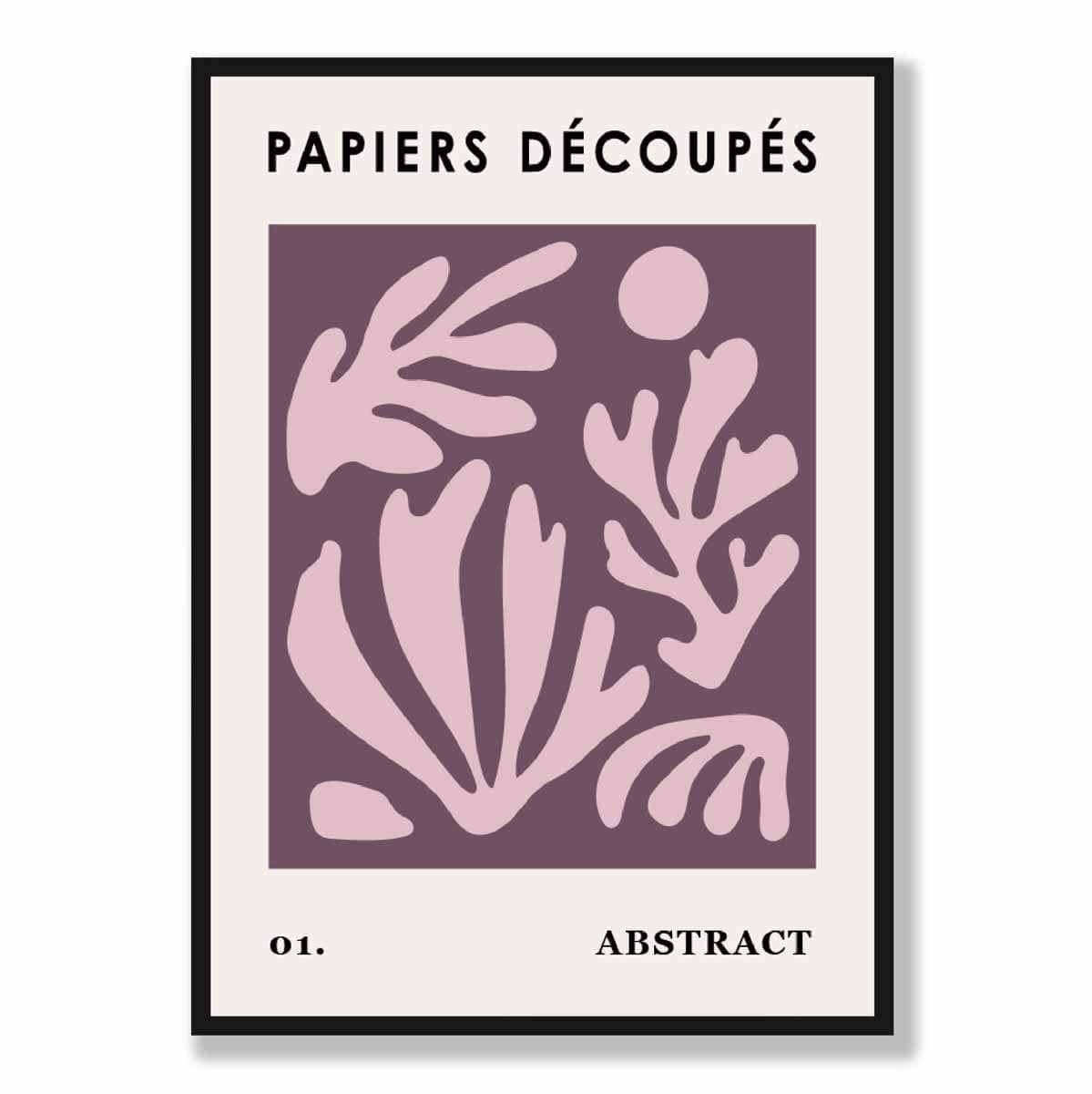 Papiers Decoupes Poster Abstract No 1 in Purple and Pink
