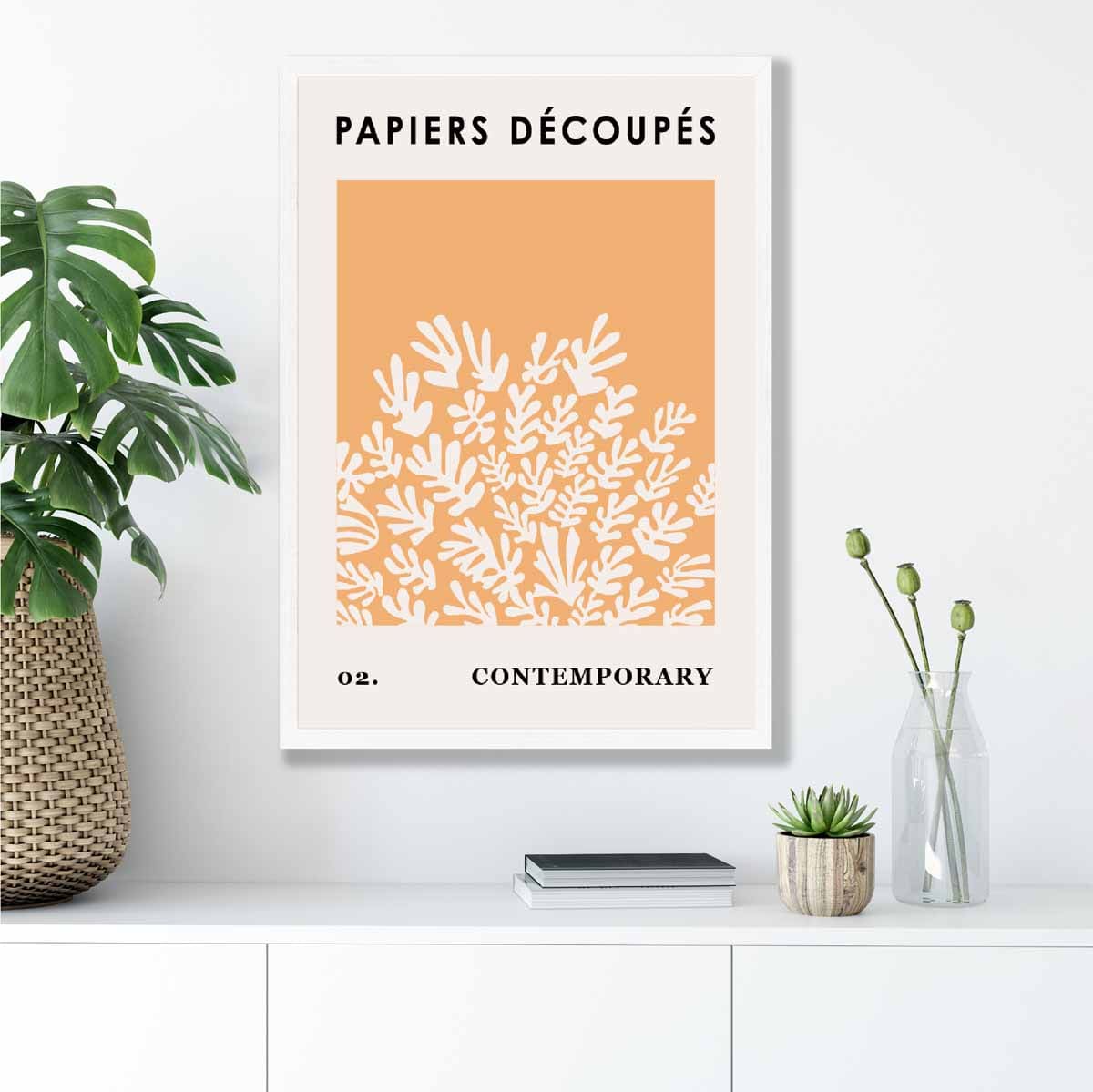 Papiers Decoupes Abstract Poster No 2 in Warm Yellow
