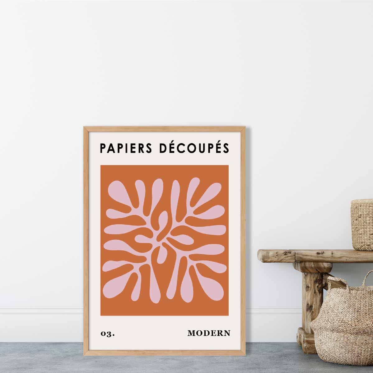 Papiers Decoupes Abstract Poster No 3 in Orange
