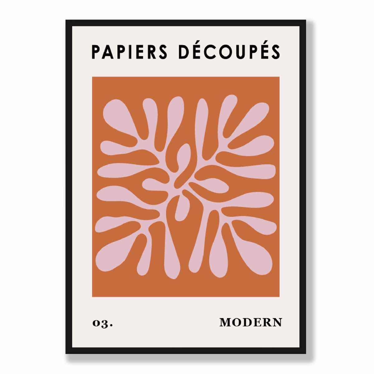 Papiers Decoupes Abstract Poster No 3 in Orange