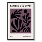 Abstract Floral Poster in Dark Purple and Black No 1