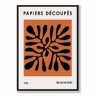 Abstract Floral Poster in Dark Orange and Black No 3