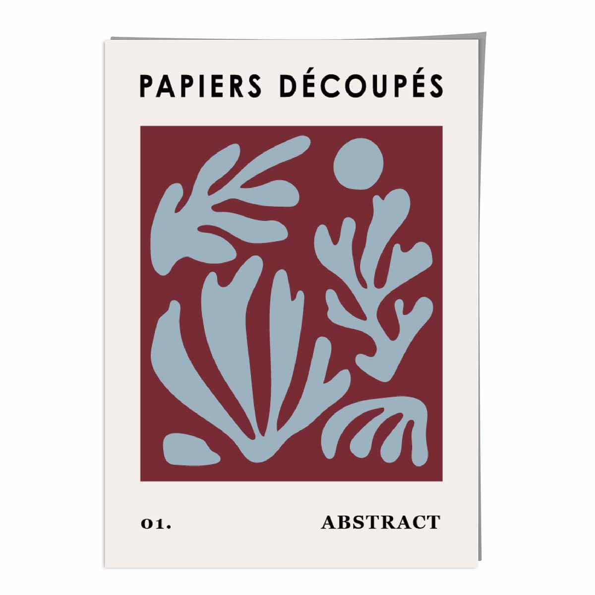 Papiers Decoupes Abstract Poster No 1 in Red and Blue