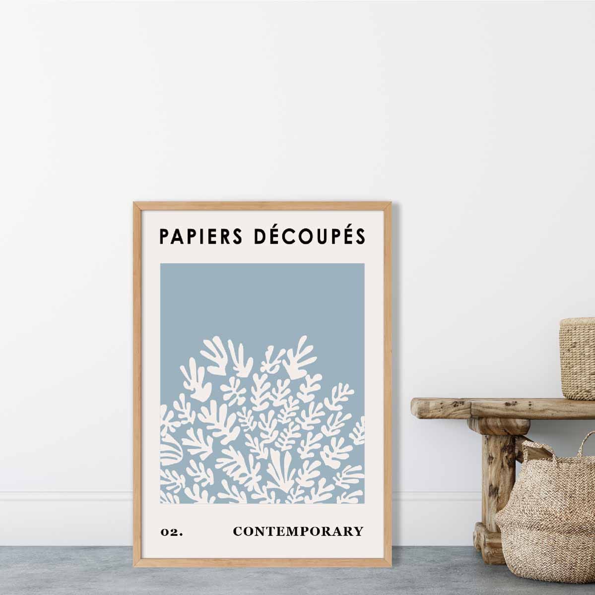 Mid Century Modern Contemporary Poster  No 2 in Light Blue