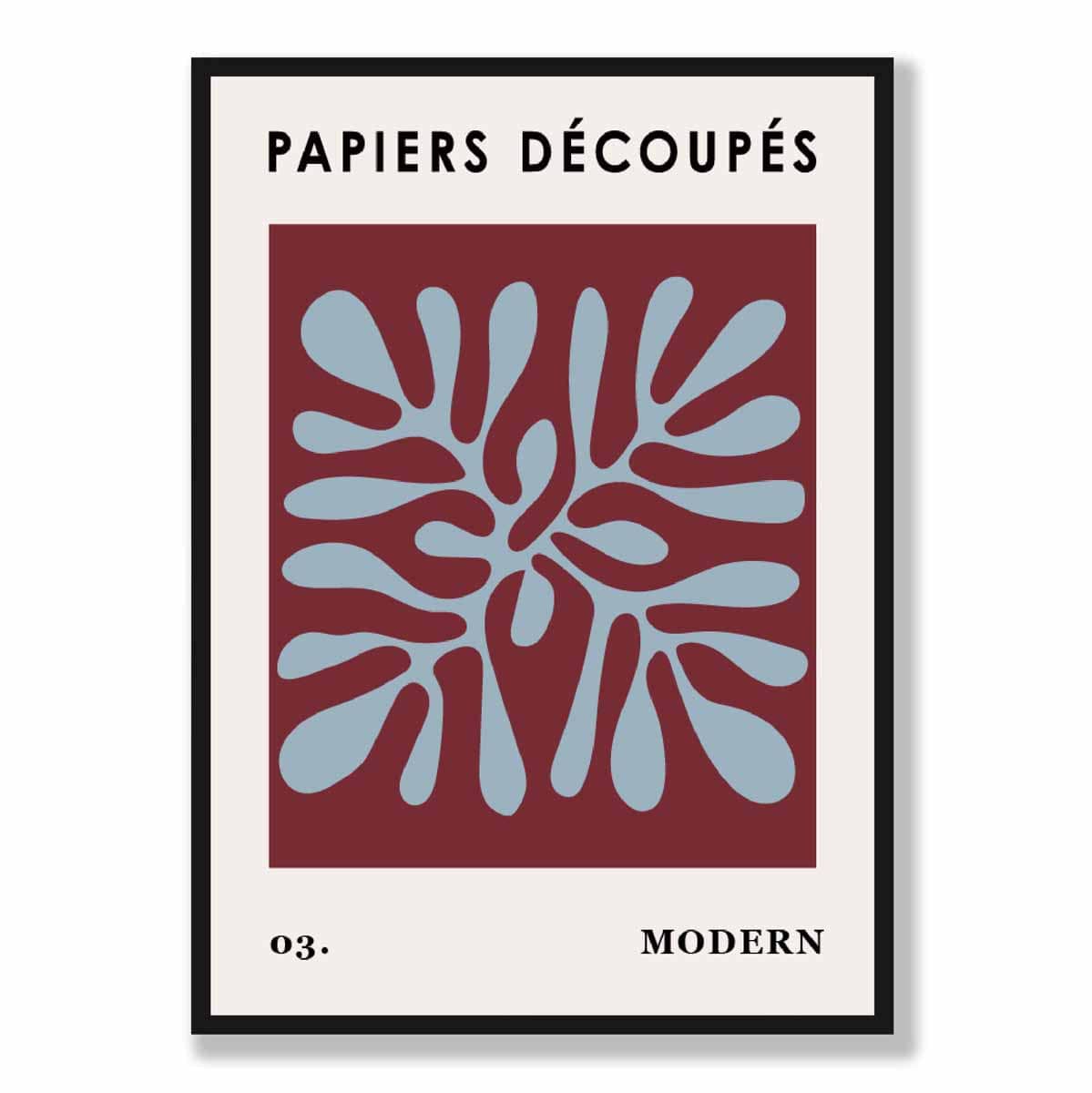 Papiers Decoupes Modern Poster No 3 in Red and Blue